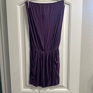 James & Joy Strapless Purple Dress